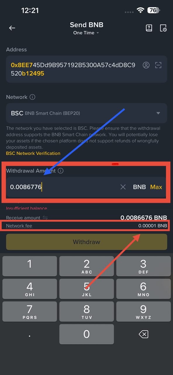 Add the exchange network fee on top of the payment amount